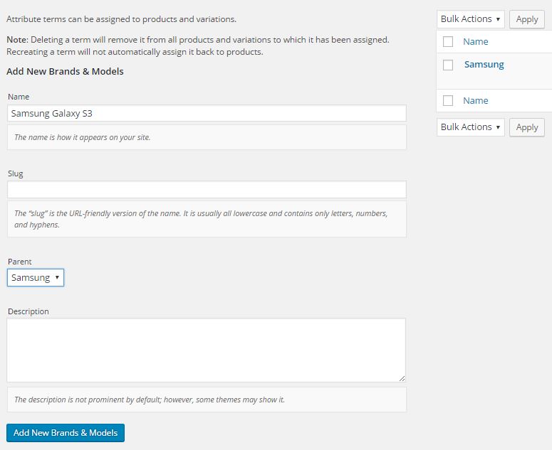adding attributes term